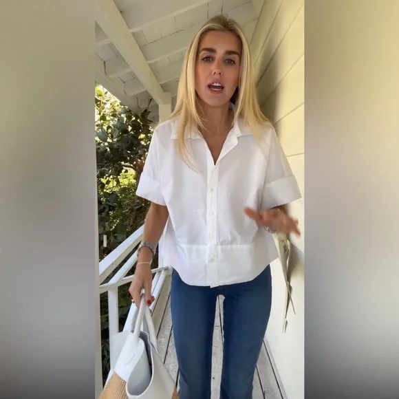 Julia Amory Antibes Top Blanc Medium NWT - Picture 14 of 16